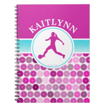 Retro Purple Circles Girls Soccer By Golly Girls Notebook by GollyGirls at Zazzle
