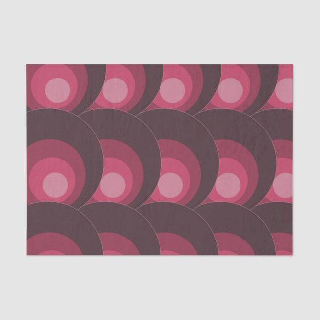 Retro Purple Circles Tissue Paper (Front)
