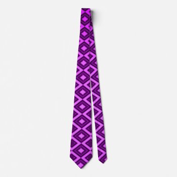 Retro Purple Diamond Pattern Silk Tie by BOLO_DESIGNS at Zazzle