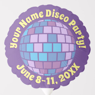 Retro Purple Disco Ball PERSONALIZED Balloon