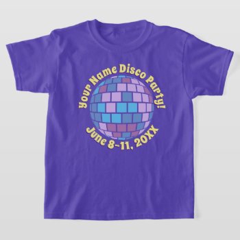 Retro Purple Disco Ball Personalized T-shirt by trendyteeshirts at Zazzle