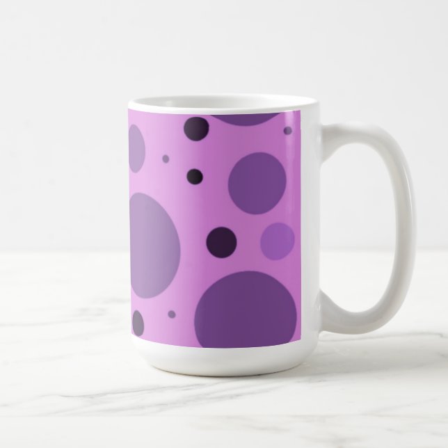 Retro Purple Dots Coffee Mug (Right)