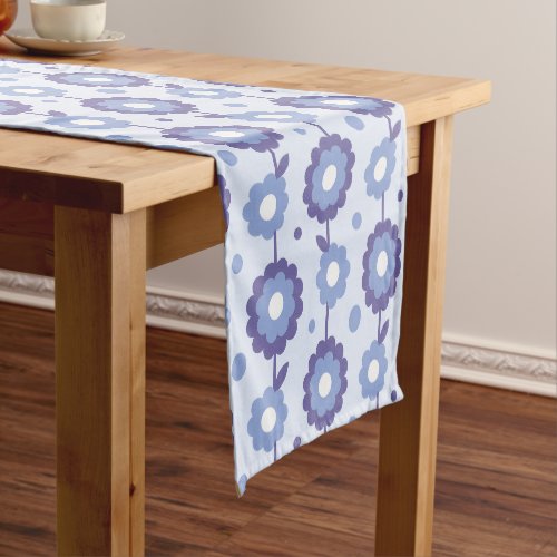 Retro purple floral design short table runner