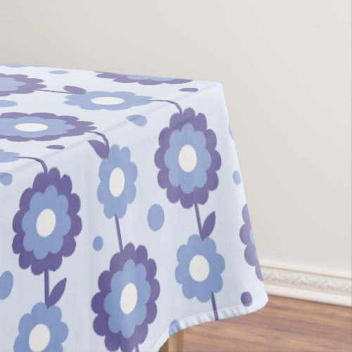 Retro purple floral design tablecloth