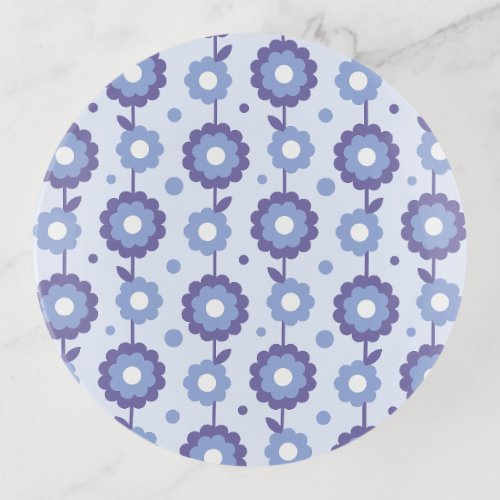 Retro purple floral design trinket tray