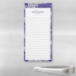 Retro Purple Floral Pattern Checkbox Grocery List Magnetic Notepad<br><div class="desc">Floral magnetic grocery shopping list notepad with handy checkboxes. Purple magnetic shopping list featuring a retro floral pattern with purple,  pink,  and white flowers. Add your initial in pale blue and last name in purple. Monogrammed floral magnetic notepad for the kitchen!</div>