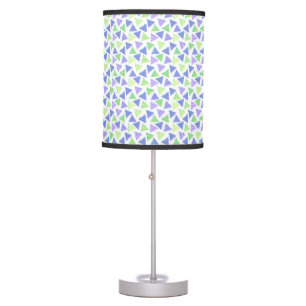 RETRO PURPLE & GREEN ABSTRACT TRIANGLES TABLE LAMP