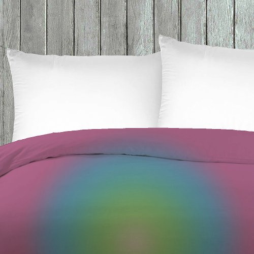 Retro Purple Green Blue Ombre Gradient Aura Duvet Cover