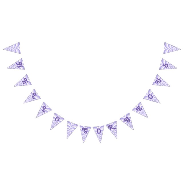 Retro Purple Heart Party Bunting Banner (All)