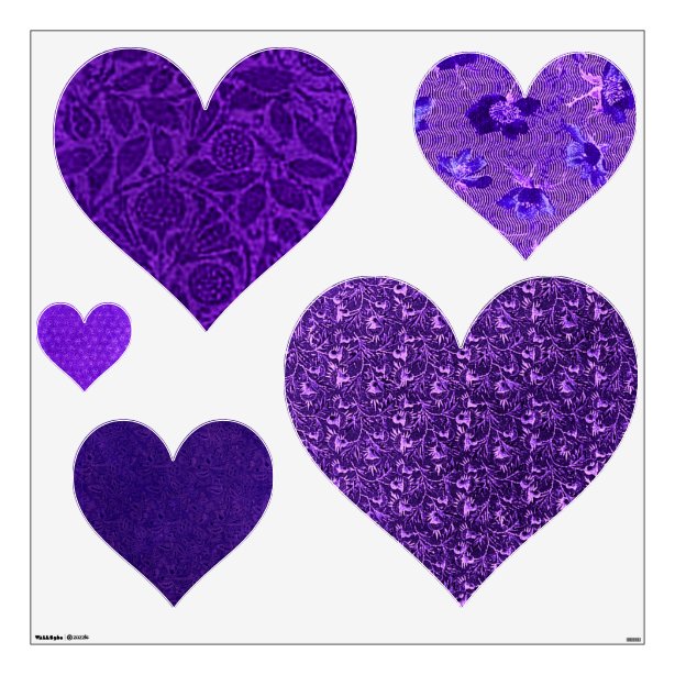 Purple Hearts Wall Decals & Stickers | Zazzle