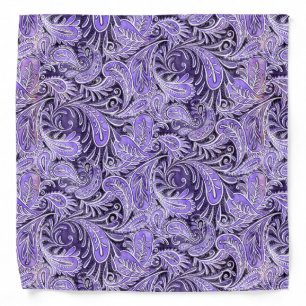 Retro Purple Lavender Paisley Pattern Bandana