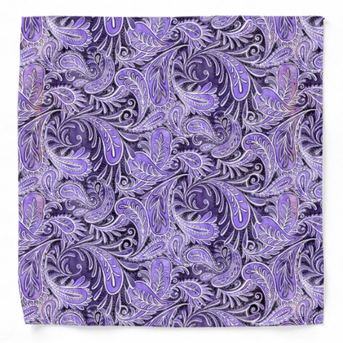 Retro Purple Lavender Paisley Pattern Bandana
