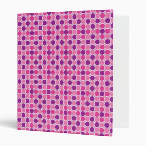 Retro Purple Lilac Dots Geometric Pattern 3 Ring Binder