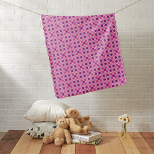 Retro Purple Lilac Dots Geometric Pattern Baby Blanket