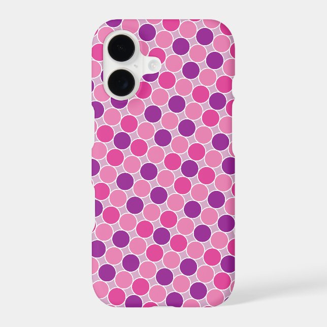 Retro Purple Lilac Dots Geometric Pattern Case-Mate iPhone Case (Back)