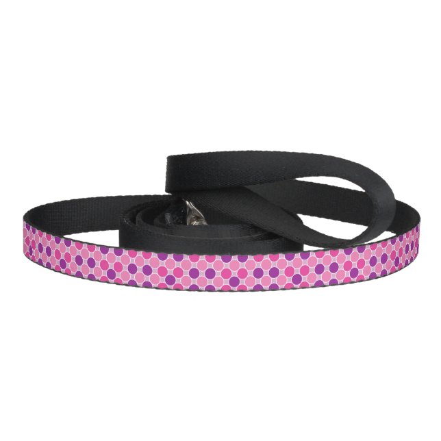 Retro Purple Lilac Dots Geometric Pattern Pet Leash (Handle)
