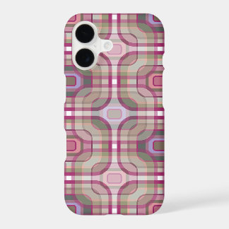 Retro Purple Mod Groovy Artistic Checks Pattern iPhone 17 Case