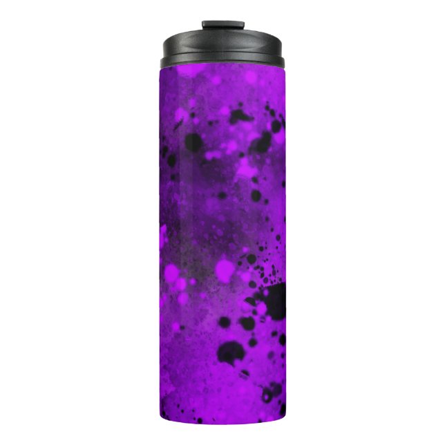 Retro Purple Paint Splatter  Thermal Tumbler (Front)