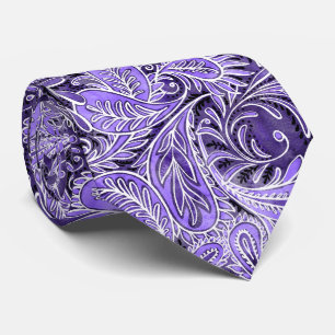 Retro Purple Paisley Pattern Neck Tie