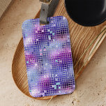Retro Purple Pink and Blue Disco Mirror | Monogram Luggage Tag<br><div class="desc">This modern luggage tag features a glam,  dark purple pink and blue disco mirror ball look for a retro inspired style that will catch their eye! Add your name,  initials,  or monogram.</div>