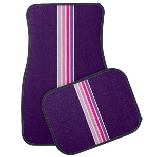 Retro Purple Stripes Car Floor Mat