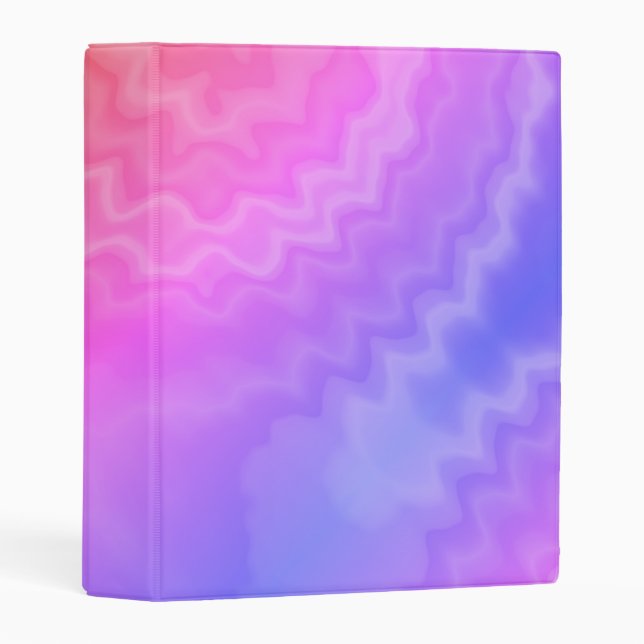 Retro purple tie dyed funky swirl groovy pattern mini binder (Front/Spine)