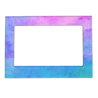 Retro Purple Turquoise Blue and Pink Tie Dye Magnetic Frame