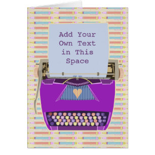 Retro Purple Typewriter Mid-Century Modern Custom