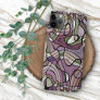 Retro Purple Violet Gray Black Mosaic Art Pattern iPhone 11 Pro Max Case