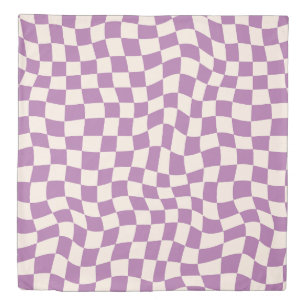 Retro Purple Wavy Check Duvet Cover