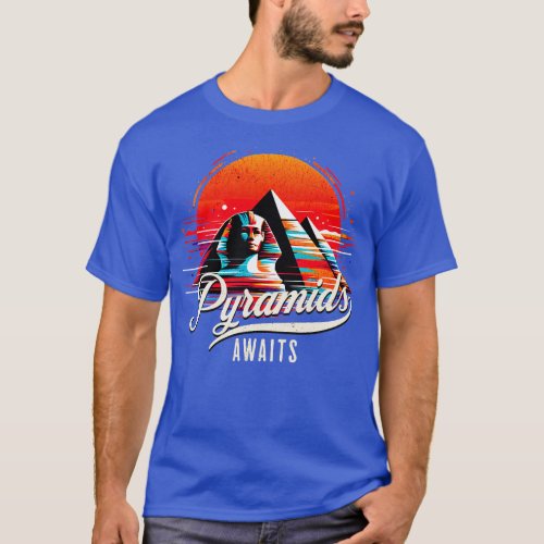 Retro Pyramids of Giza Awaits Design T_Shirt