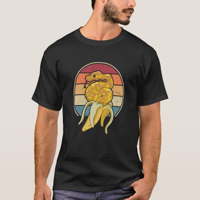 Retro Pythonidae Snake Owner Snake Banana Ball Pyt T-Shirt (Front)
