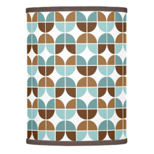 Retro Quarters Blue Brown Pattern Lamp Shade