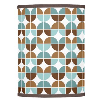 Retro Quarters Blue Brown Pattern Lamp Shade by SocialiteDesigns at Zazzle