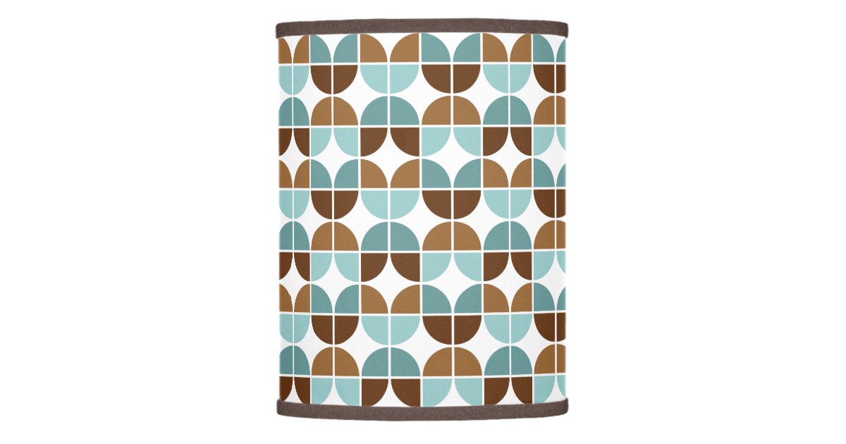 Retro Quarters Blue Brown Pattern Lamp Shade Zazzle Com