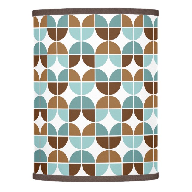 Retro Quarters Blue Brown Pattern Lamp Shade (Front)