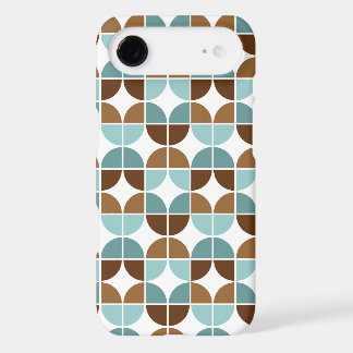 Retro Quarters Pattern in Blue Brown iPhone 17 Air Case