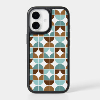 Retro Quarters Pattern in Blue Brown iPhone 17 Case