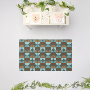 Retro Quarters Pattern Outdoor Rug