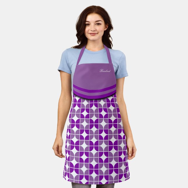 Retro Quarters Pattern With Name Apron (Worn)