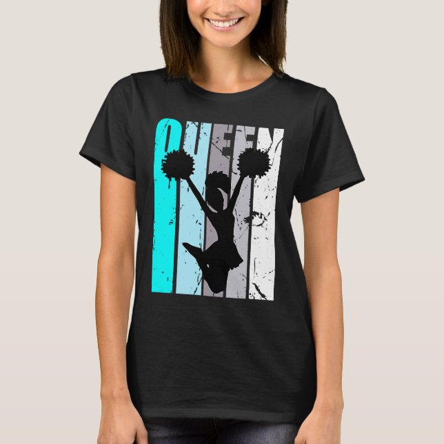 Retro Queen Cheerleading Champion Birthday Grandau T-Shirt (Front)