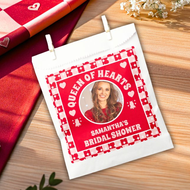 Retro Queen Of Hearts Bridal Shower Photo Favor Bag (Favor Bags
)