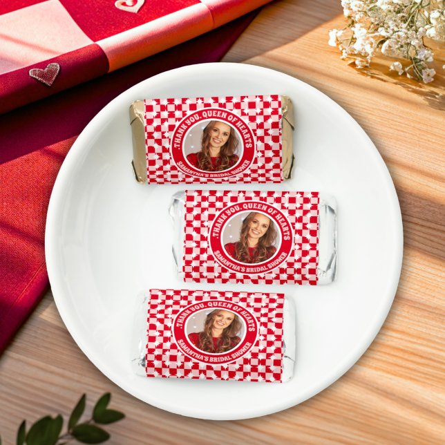 Retro Queen Of Hearts Bridal Shower Photo Hershey's Miniatures (Candy Favors)