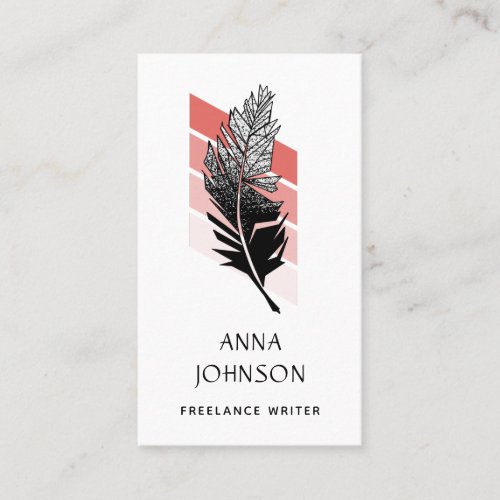 Retro Quill Pen Feather Minimalist Professional Business Card