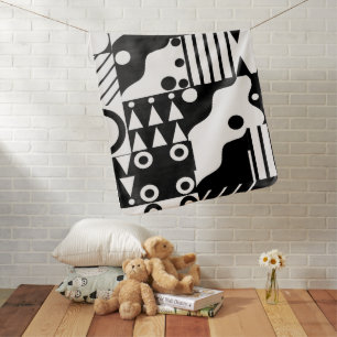Retro Quilt (black & white) Baby Blanket