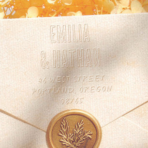 Retro Quirky Modern Quirky Wedding Return Address Embosser