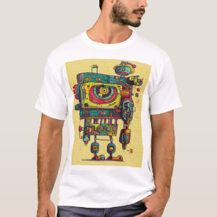 Retro Quirky Robot – Colorful Abstract Design T-Sh T-Shirt