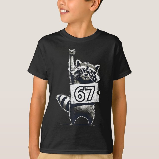 Retro Raccoon 67 Shirts Rock Music Men Kids Women  (Front)