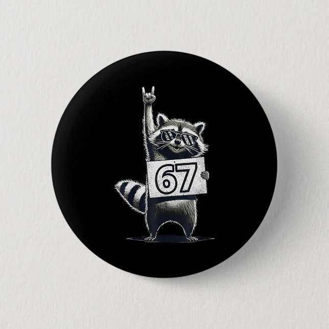 Retro Raccoon 67 Shirts Rock Music Men Kids Women  Button (Front)