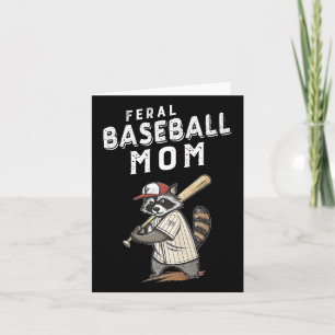 Retro Raccoon Feral Baseball Mom Trash Panda Sport Card